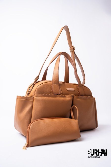 شنطة يد جلد مع حافظة حرارة