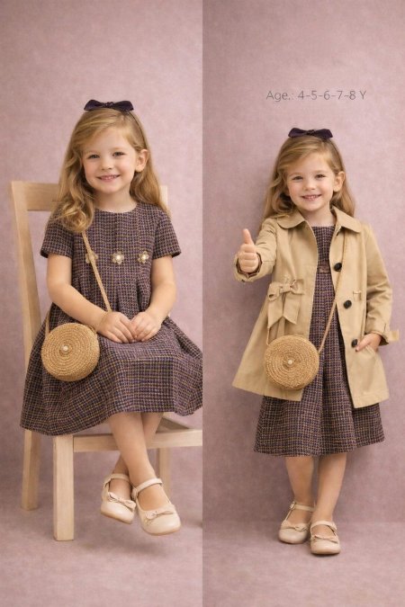 فستان مع جاكيت وشنطة