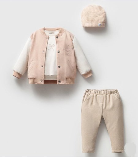 طقم بناتي 3 قطع مع طاقية