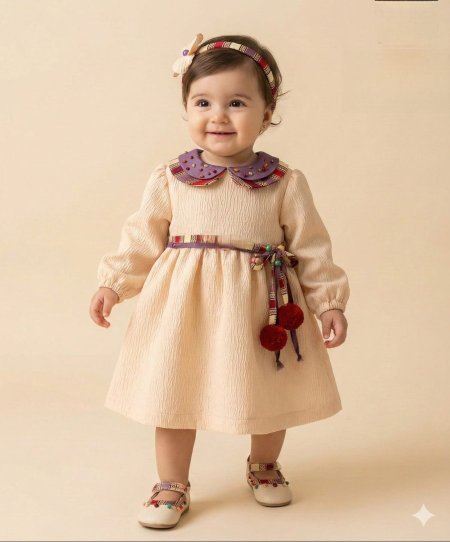 فستان مع طوق لشعر