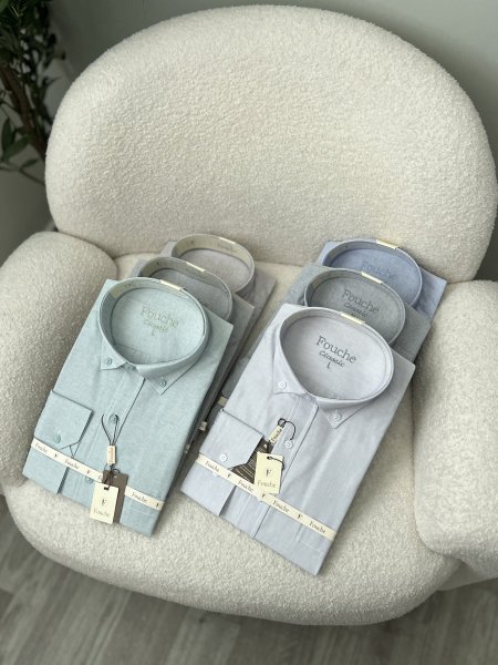 قميص رجالي كلاسيك مع جيبة