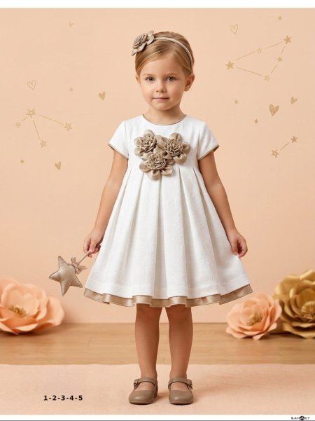 فستان بناتي مع طوق لشعر