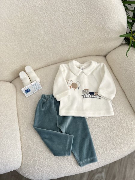 بجامة مخمل قطعتين